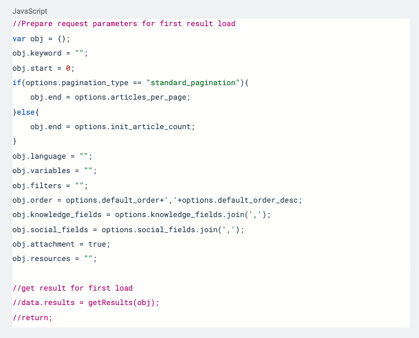 Template for Constructing Search Parameters